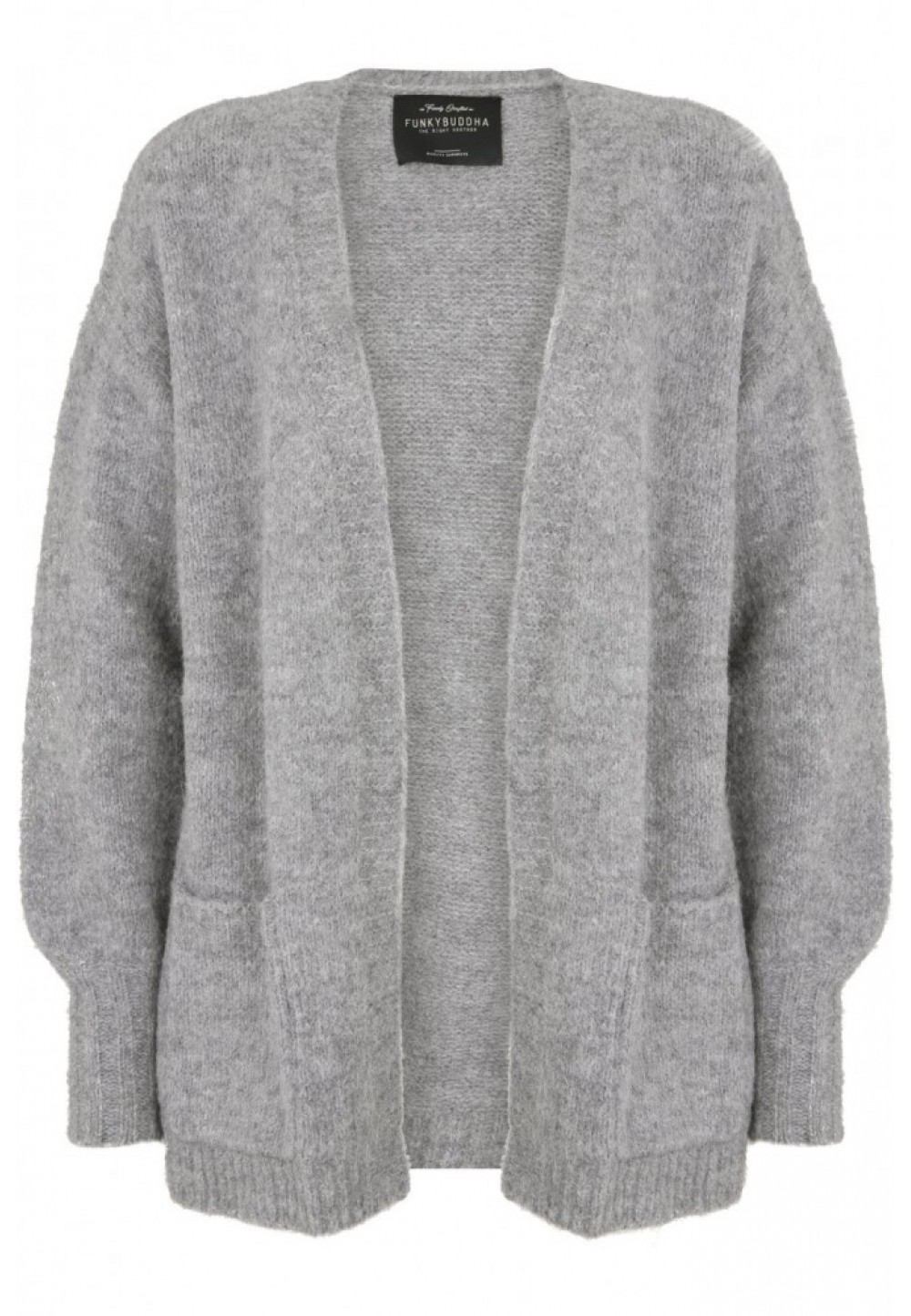 Серый пуловер с карманами