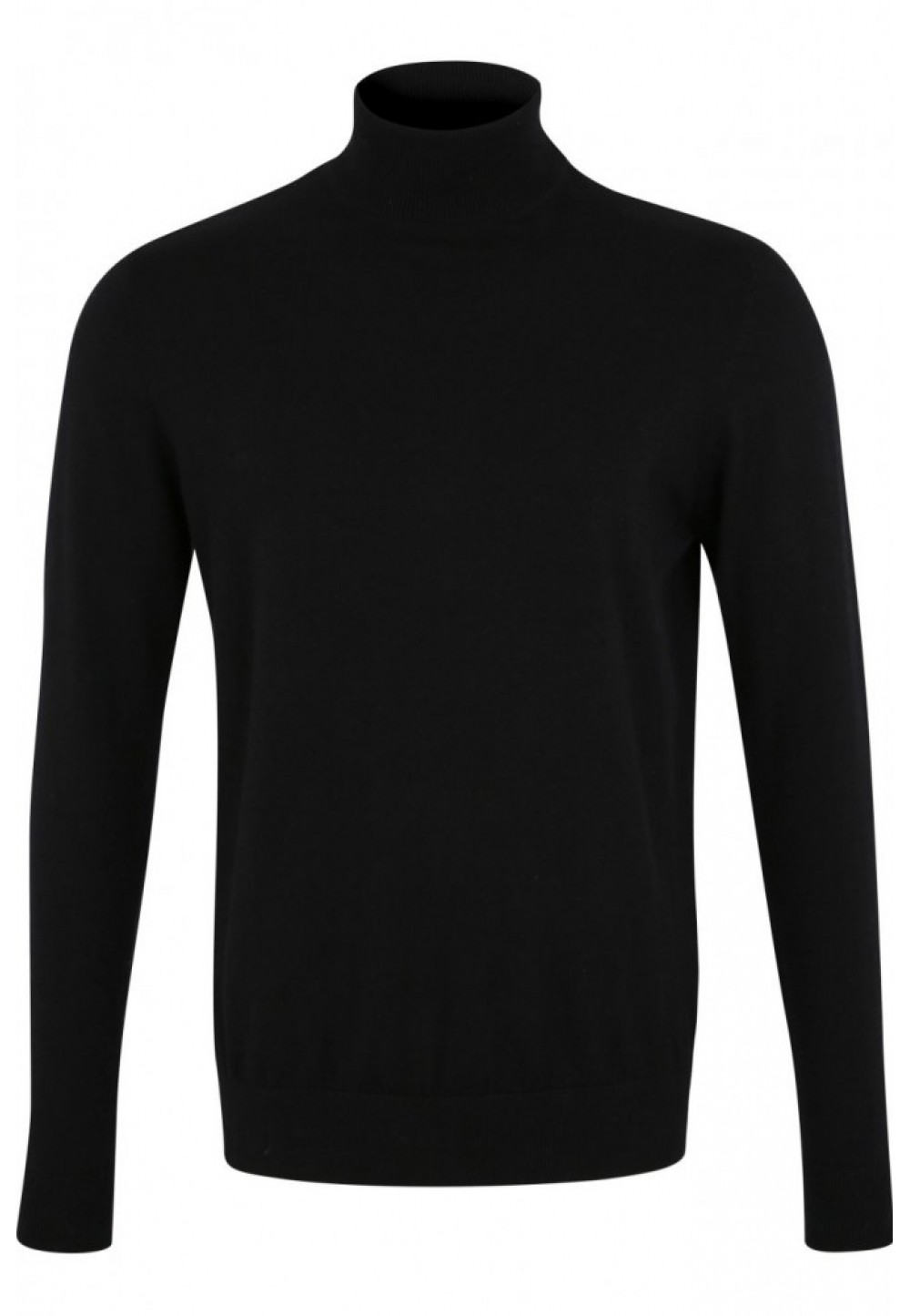 Черный пуловер с высоким воротником