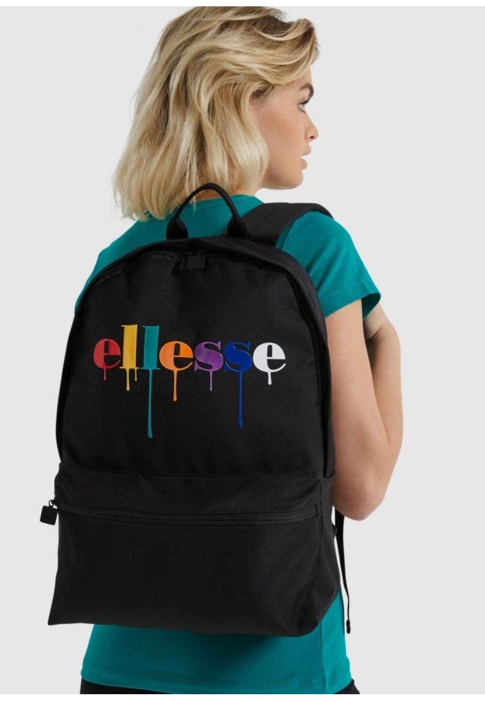 Чёрный рюкзак с разноцветным принтом