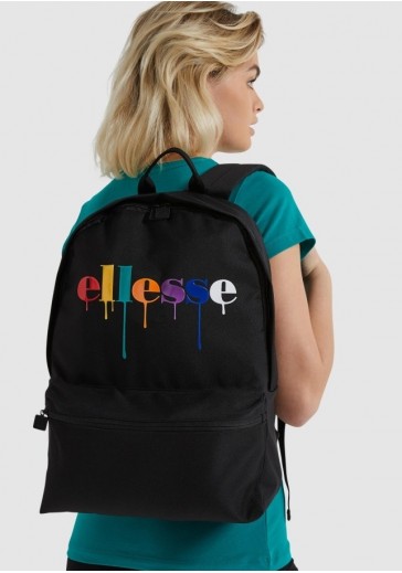 Чёрный рюкзак с разноцветным принтом