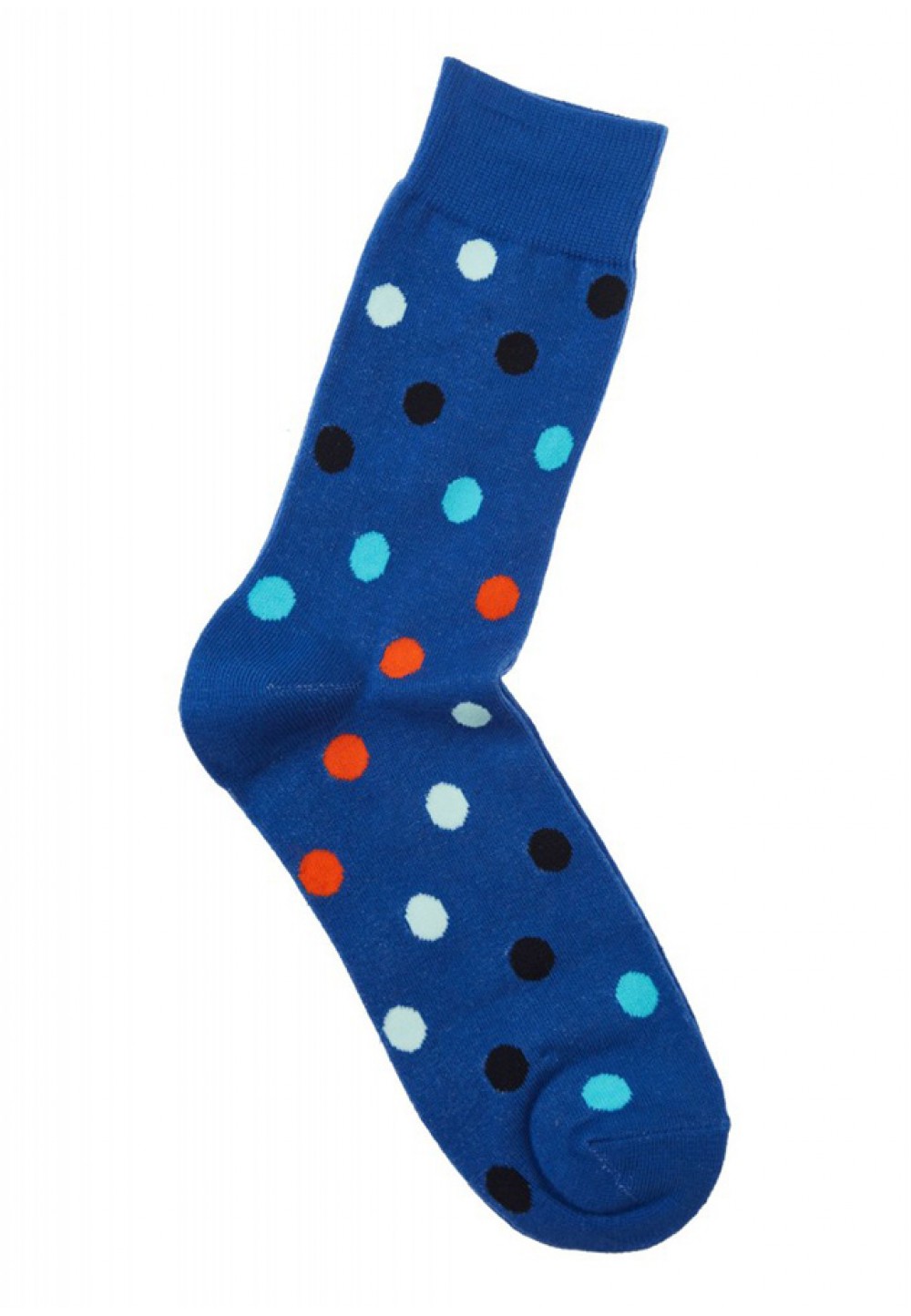 Сині шкарпетки в кольоровий горошок