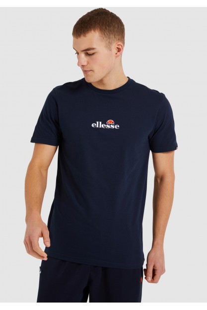Синяя футболка с ярким логотипом на спине