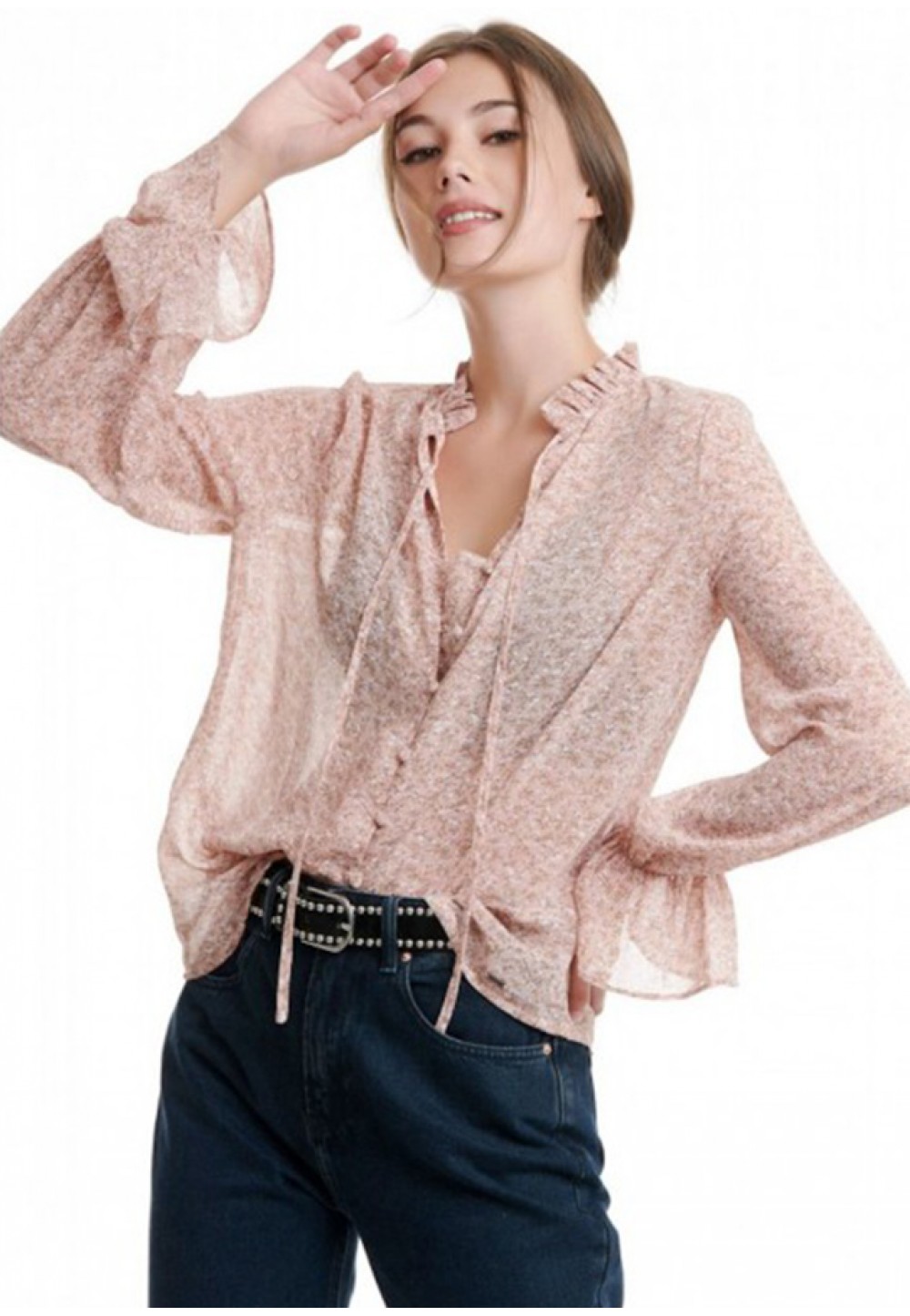 Легкая блуза розового цвета