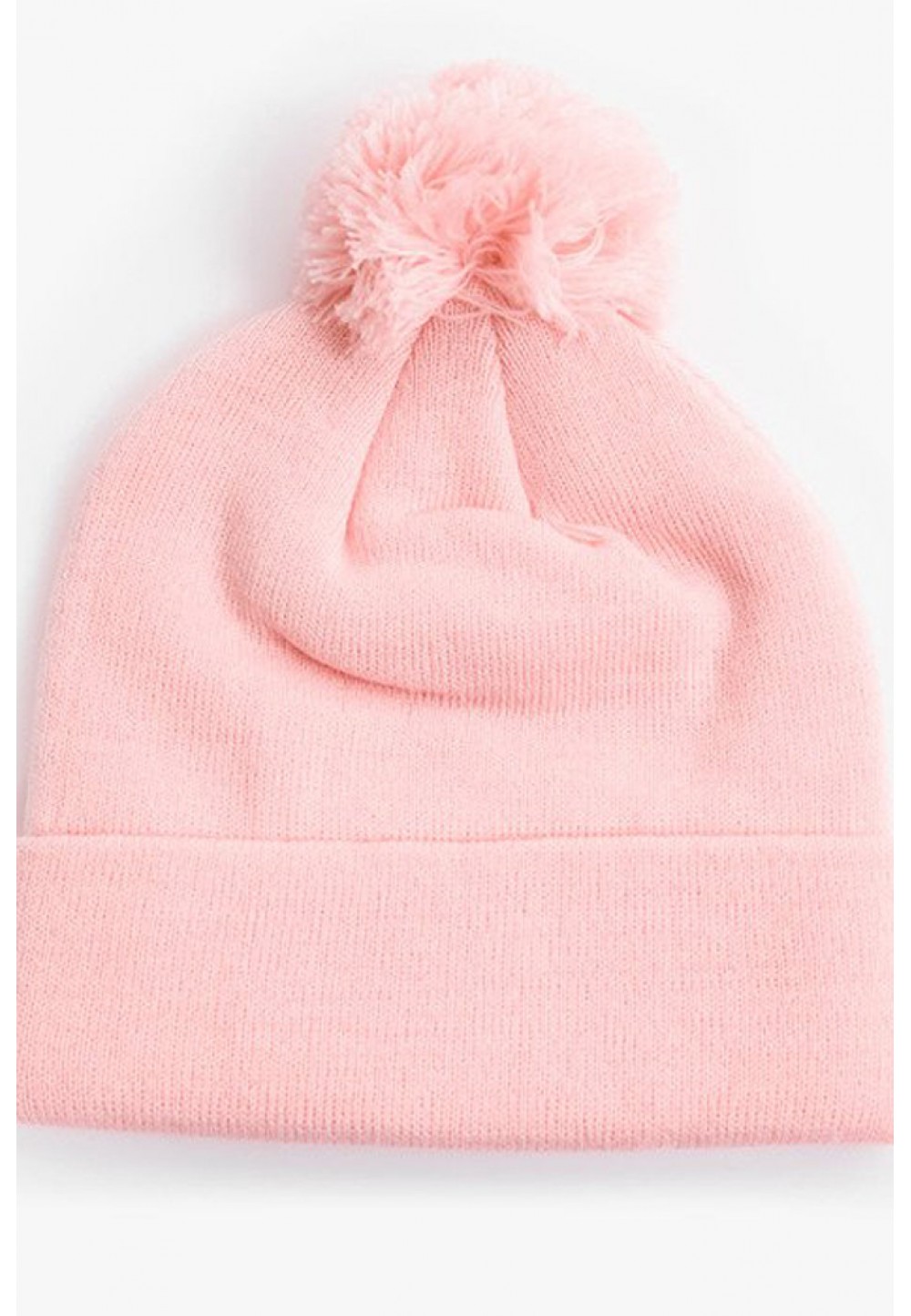 Розовая шапка с помпоном