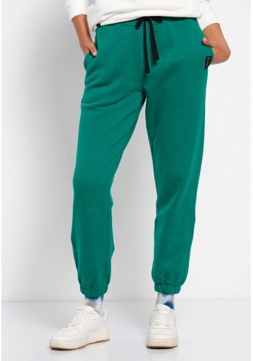 Спортивні штани Funky Buddha з еластичною гумкою зеленого кольору