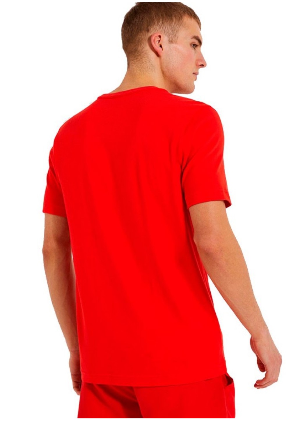Красная футболка с разноцветным принтом