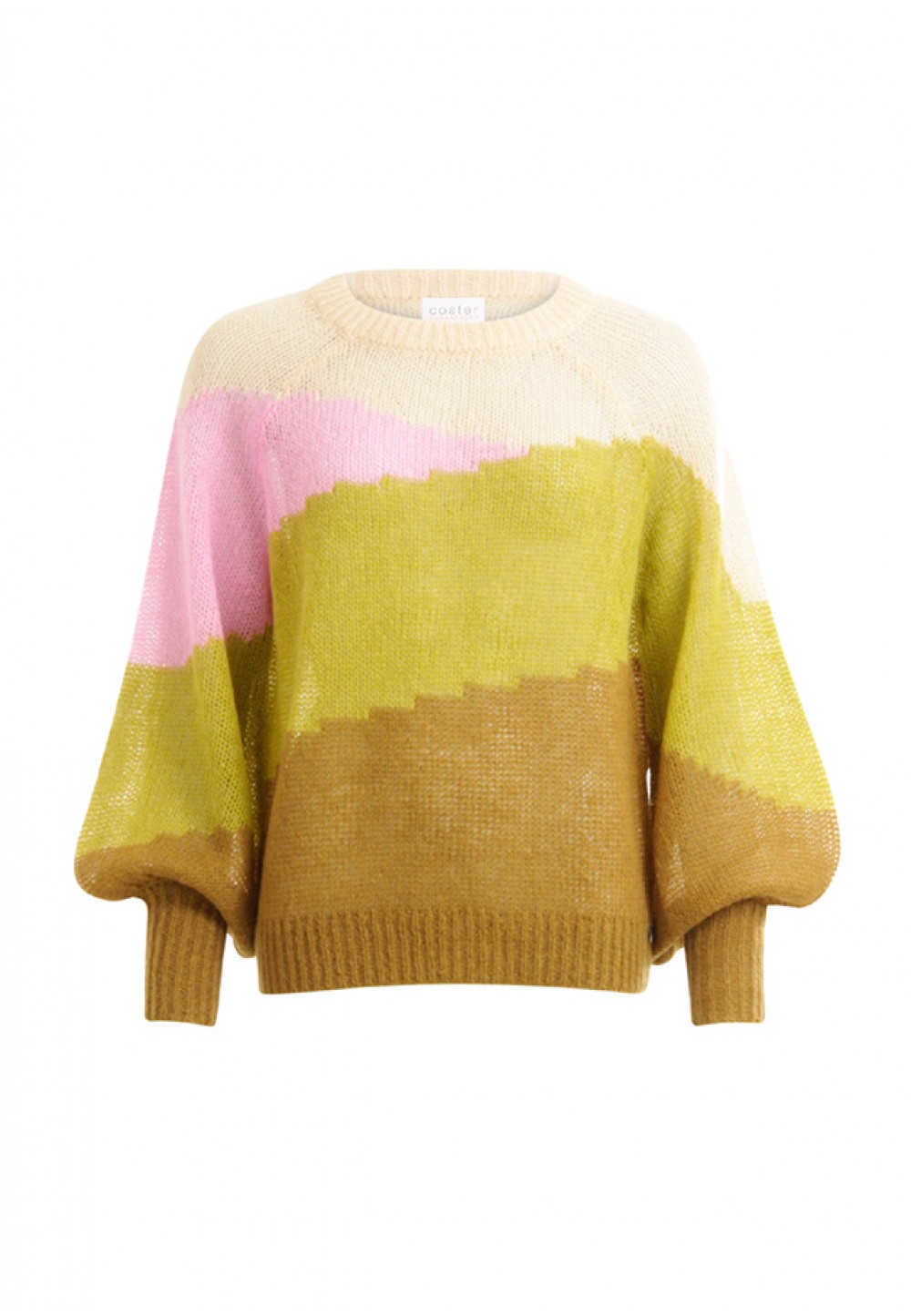 Широкий свитер с яркими полосками 
