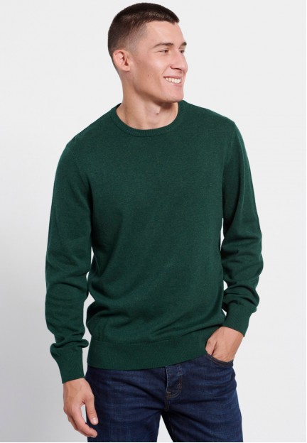 Чоловічий пуловер у насиченому зеленому кольорі