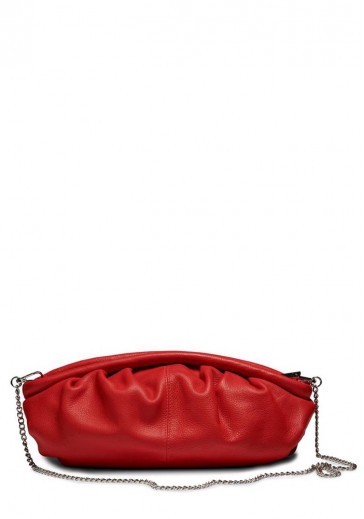 Стильная красная женская сумка Lin organic leather w. thin chain