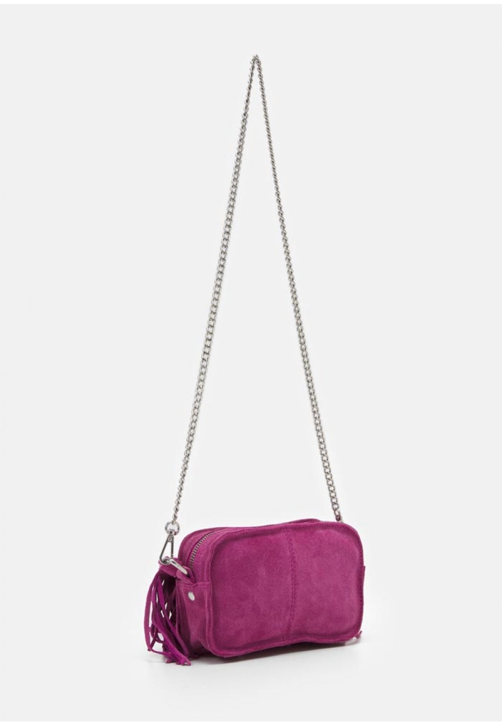 Яскрава жіноча сумка з бахромою Helena suede w. fringes rouge