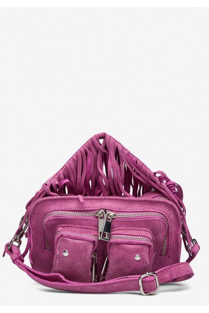 Яскрава жіноча сумка з бахромою Helena suede w. fringes rouge