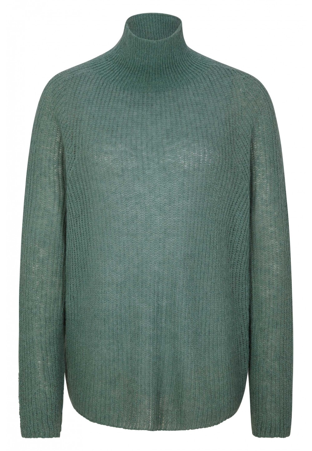 Вязаный зеленый свитер