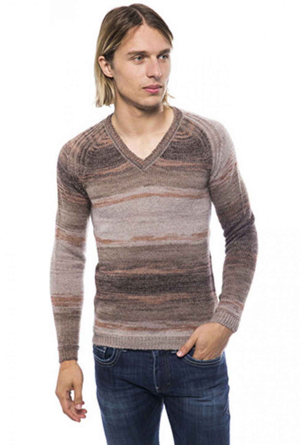 Вязаный свитер меланж
